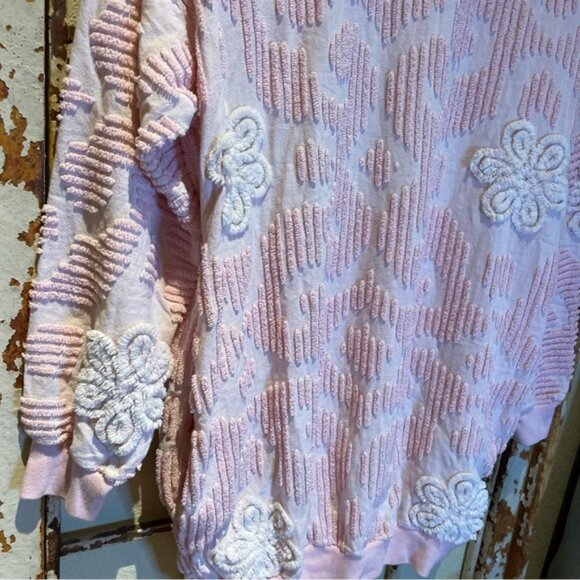 Vintage handmade chenille sweatshirt with side pockets M - Picture 11 of 14